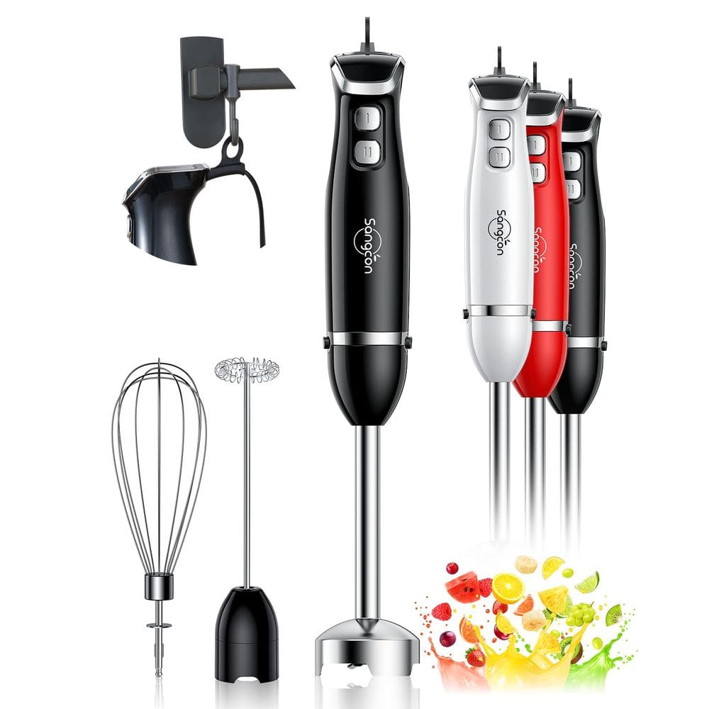 Liquidificador manual Sangcon Immersion 3 em 1 400 W com batedor preto