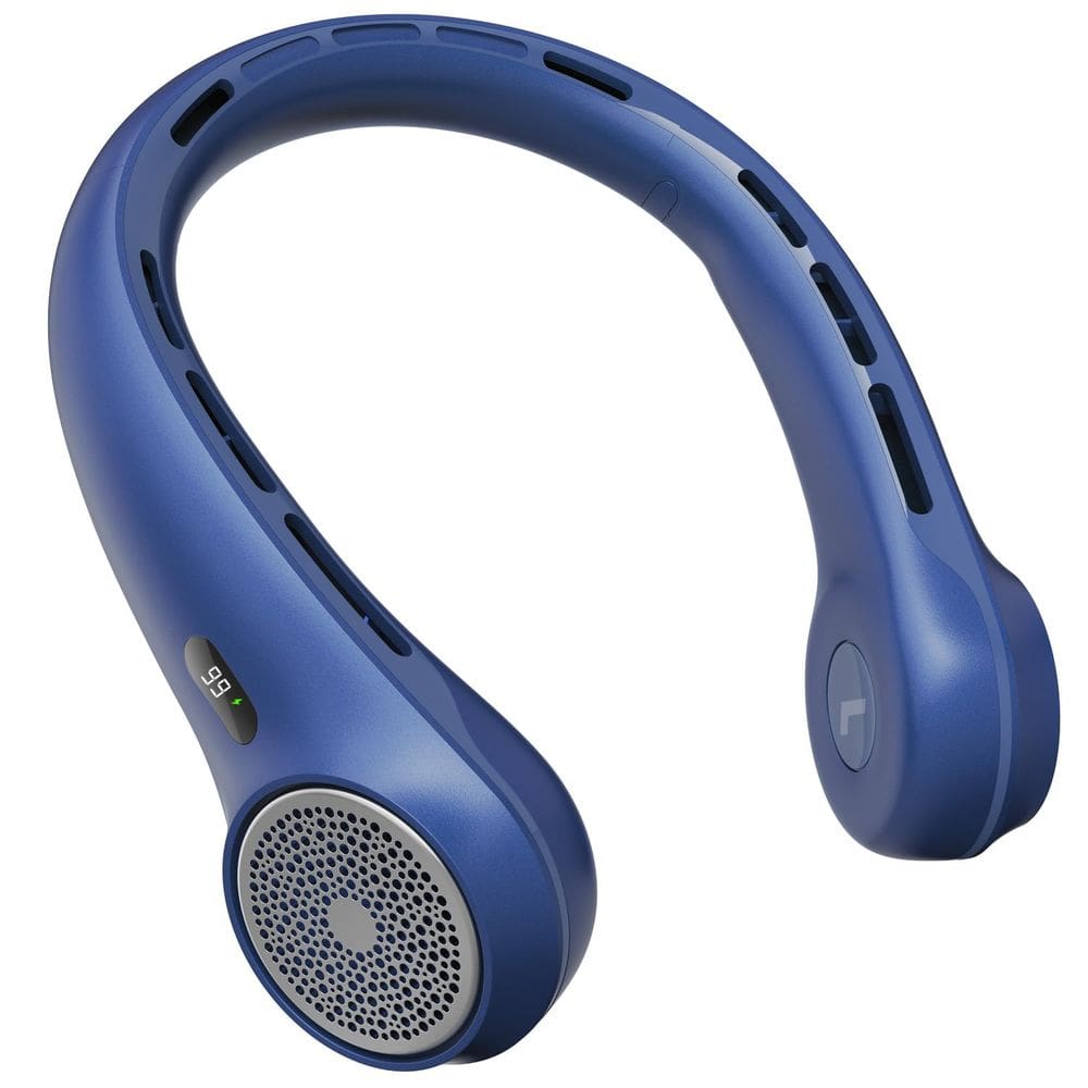 Ventilador de pescoço Hssio Portable 4000mAh Recarregável Sem Lâmina Azul