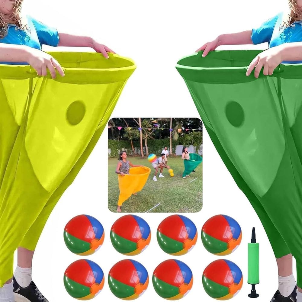 Calças Yard Game Granny de tamanho grande para adultos com bolas elásticas