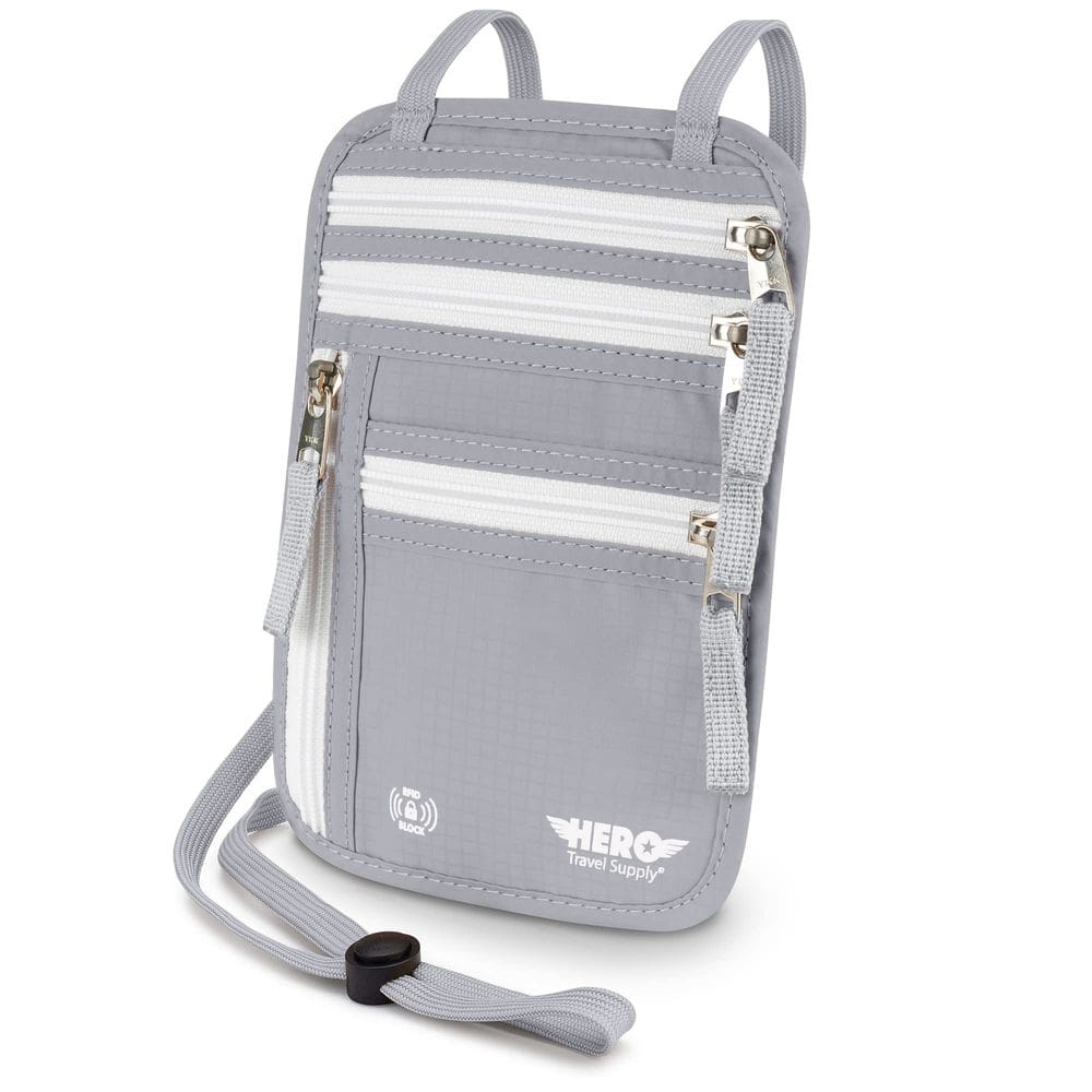 Porta-passaportes com bloqueio de RFID para carteira de pescoço HERO Travel