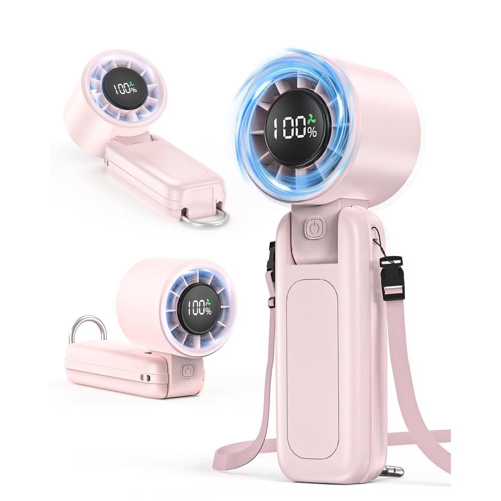 Ventilador Eoboya 4 em 1 Portátil Turbo Portátil de 6 Velocidades Rosa