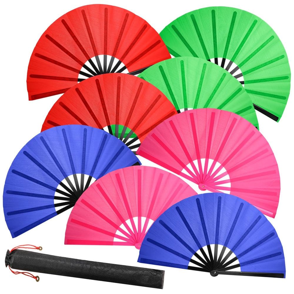 Conjunto de ventiladores dobráveis chineses ATTRACME para Line Dance, 8 unidades