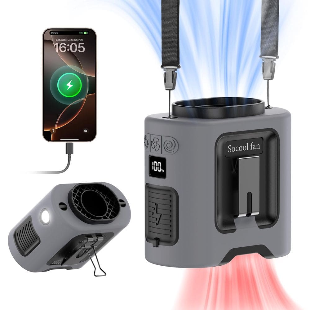 Ventilador de cintura portátil Socool 14500mAh Recarregável 67H Cooling