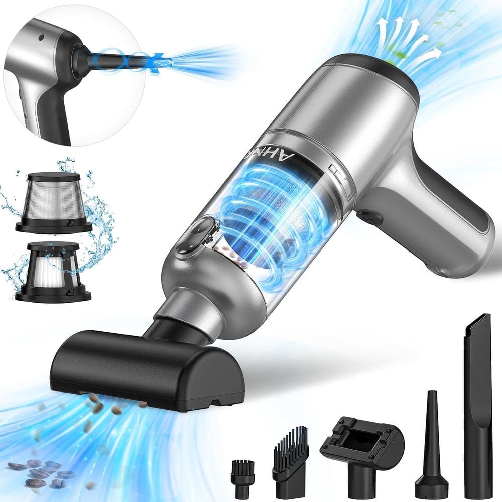 Aspirador de pó portátil para carros AHNR Cordless 20000PA com Air Duster