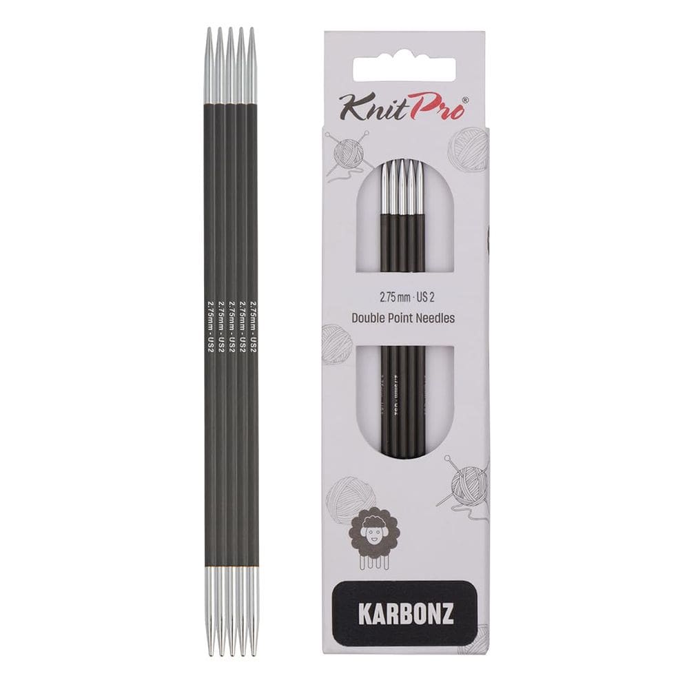 Agulhas de ponta dupla KnitPro Karbonz 8 (20cm) | US 2 (2,75 mm)