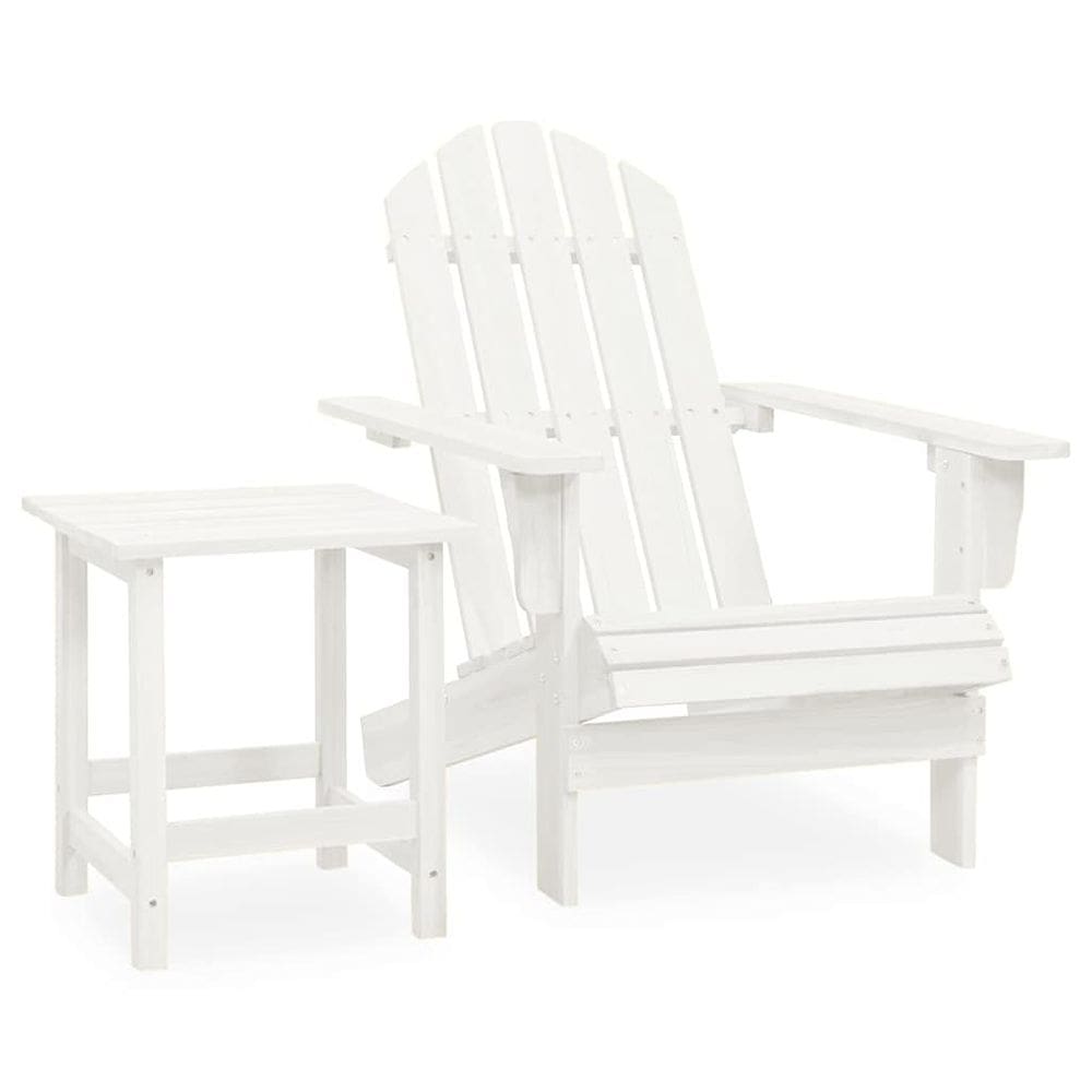 Conjunto de cadeiras e mesas vidaXL Adirondack para assentos ao ar livre branco