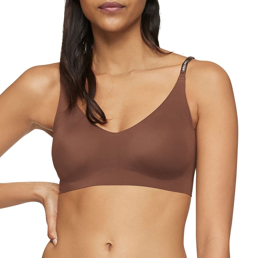 Sutiã Bralette Calvin Klein feminino Invisibles Comfort Castanho