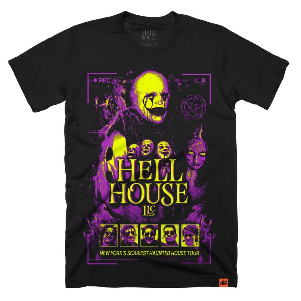 Camiseta ROCKINSTONE Hell House LLC Never Stop Recording