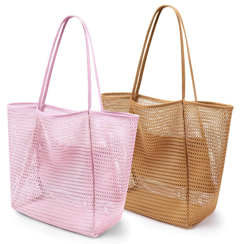 Bolsa de praia VOROLO Mesh Tote Fairycore Hobo, bolsa de ombro cáqui