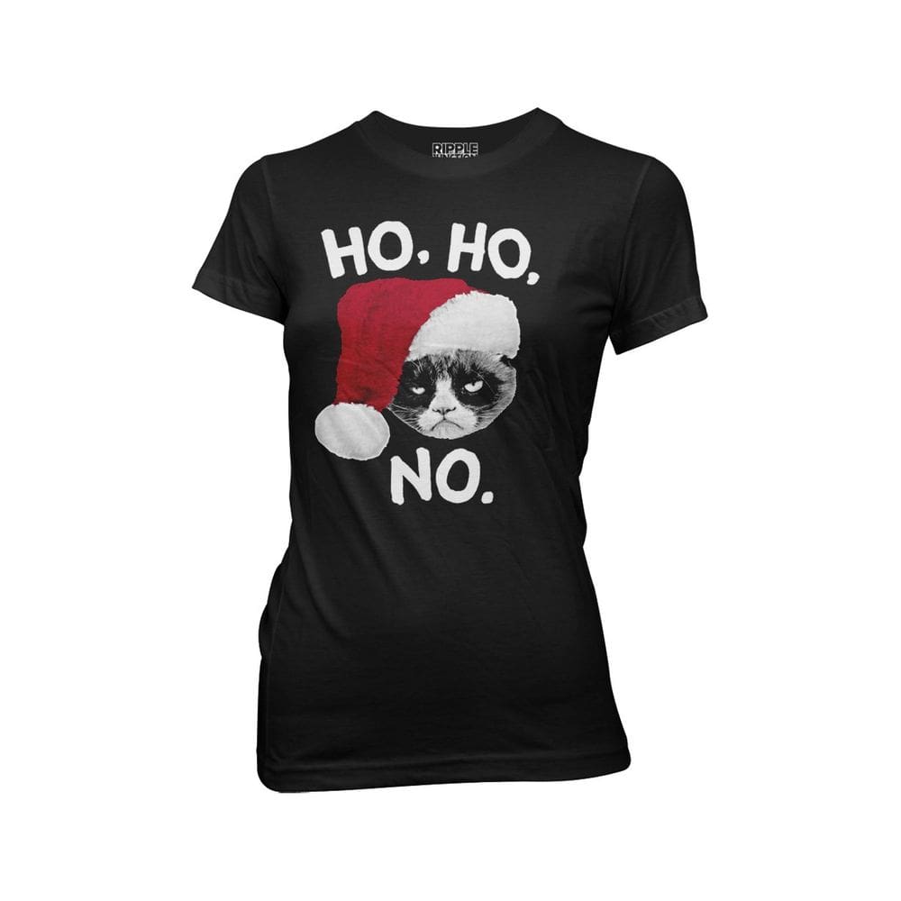 Camiseta Ripple Junction Grumpy Cat Ho Ho No para crianças - XL