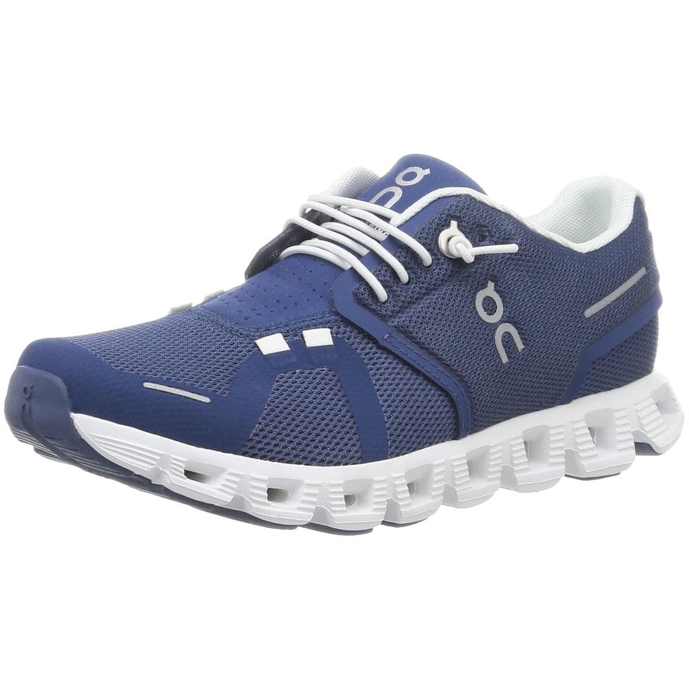 Tênis On Cloud 5 para mulheres denim/branco tamanho 8