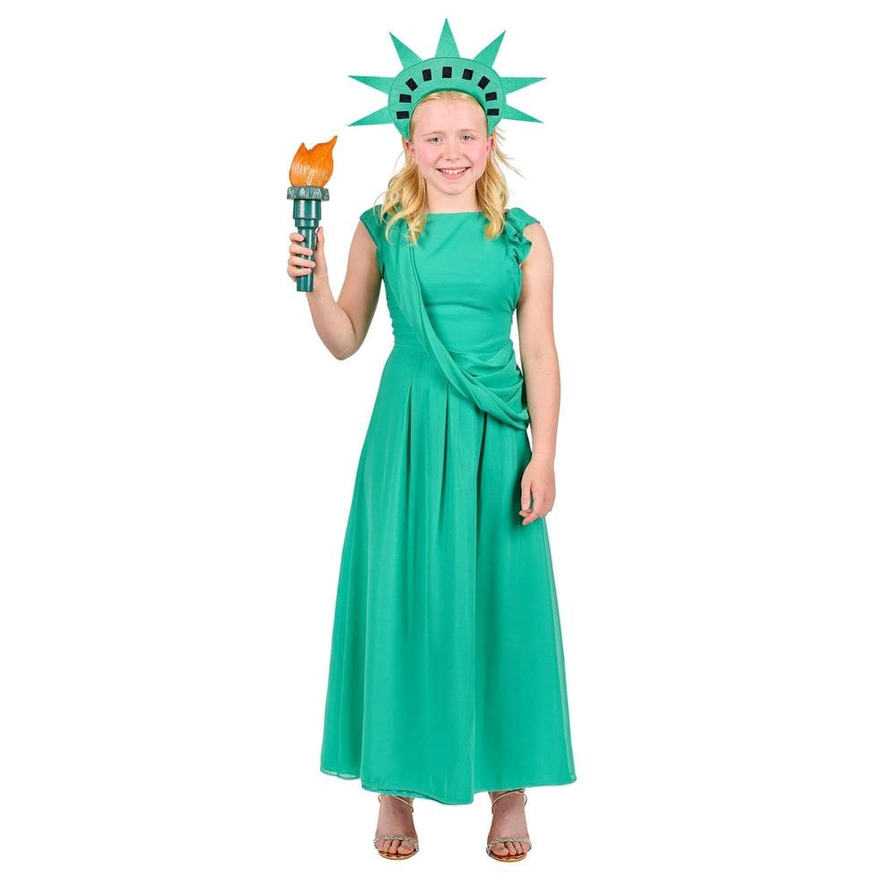 Fantasia Orion Costumes Statue of Liberty para crianças azul tamanho S