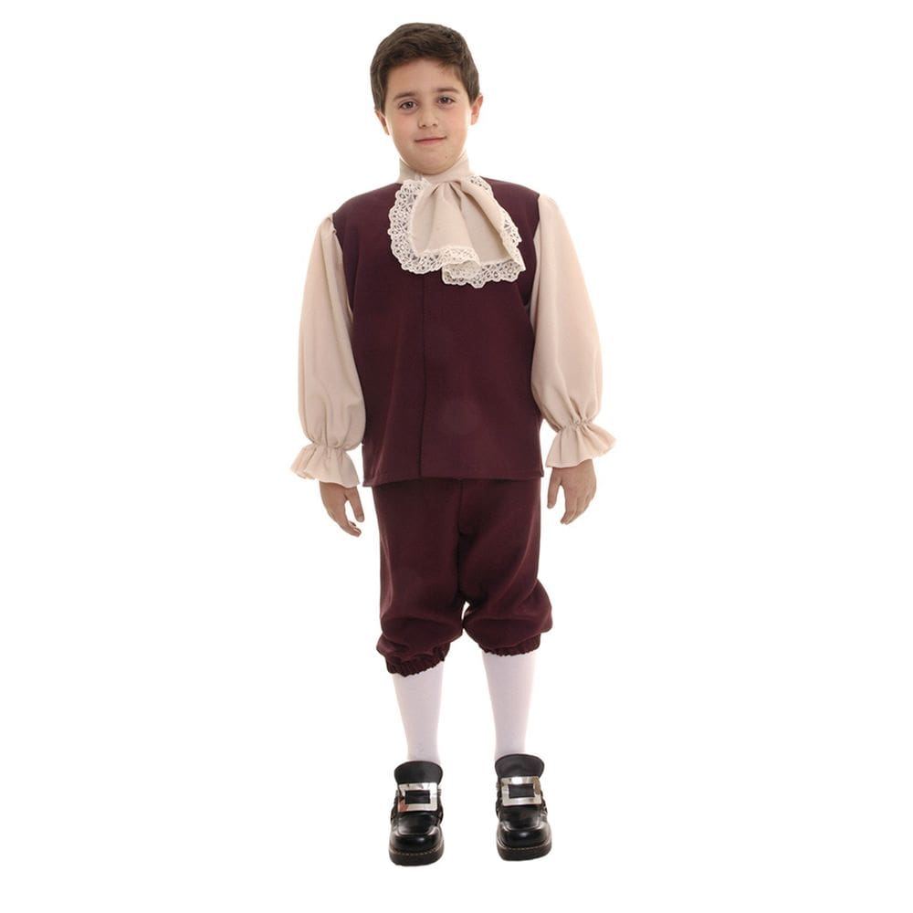 A fantasia envolve Big Boy`s Colonial Boy, tamanho grande, marrom