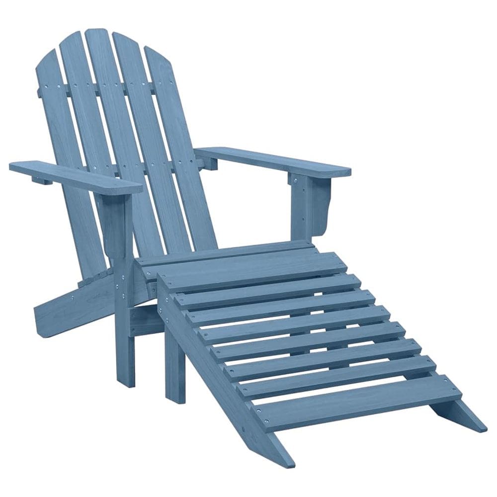 Cadeira de pátio Adirondack VidaXL em madeira maciça de abeto com azul otomano