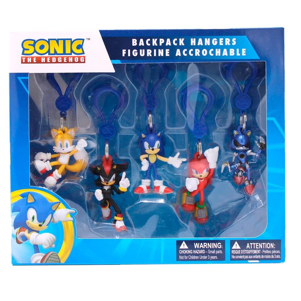 Conjunto de cabides para mochilas Sonic The Hedgehog Series 3, pacote com 5