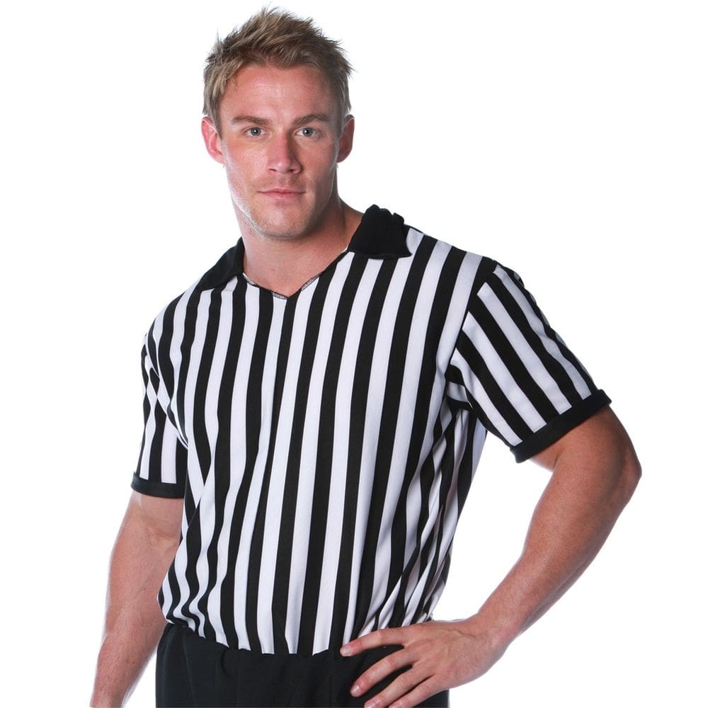 Camisa Costume Underwraps Referee para homens preta/branca XXL