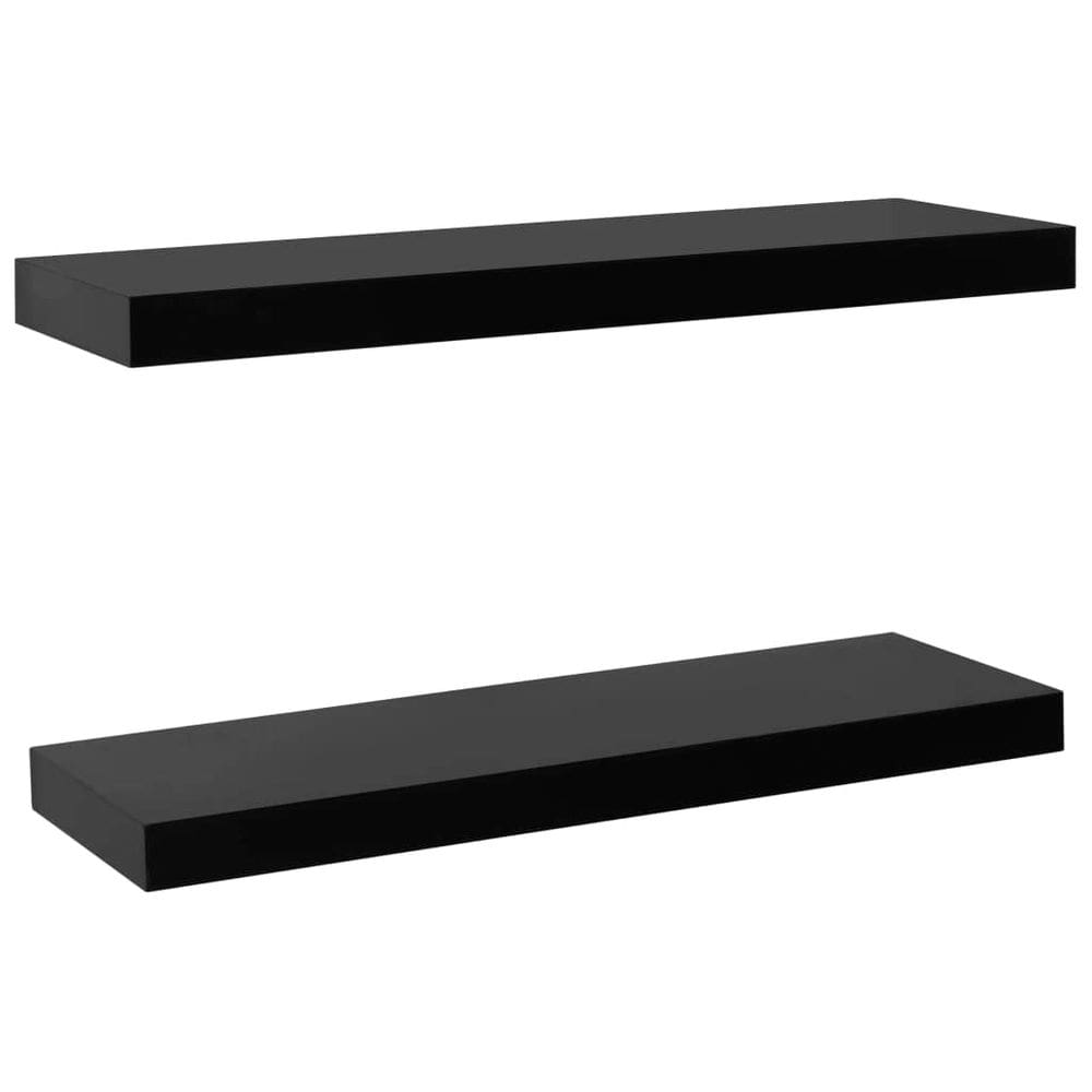 Prateleiras de parede flutuantes VidaXL Black 60x20x4cm MDF 2 peças