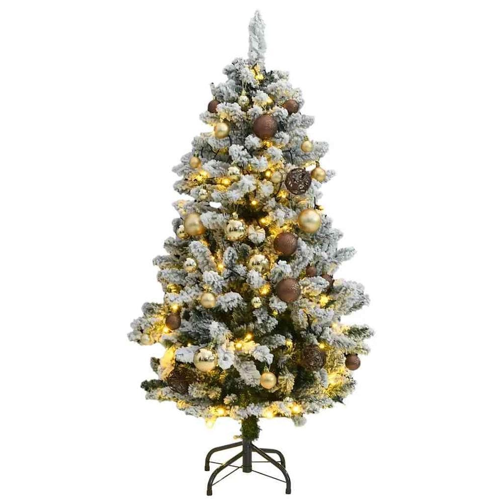 Árvore de Natal vidaXL Artificial com dobradiças e decorações 150 LED