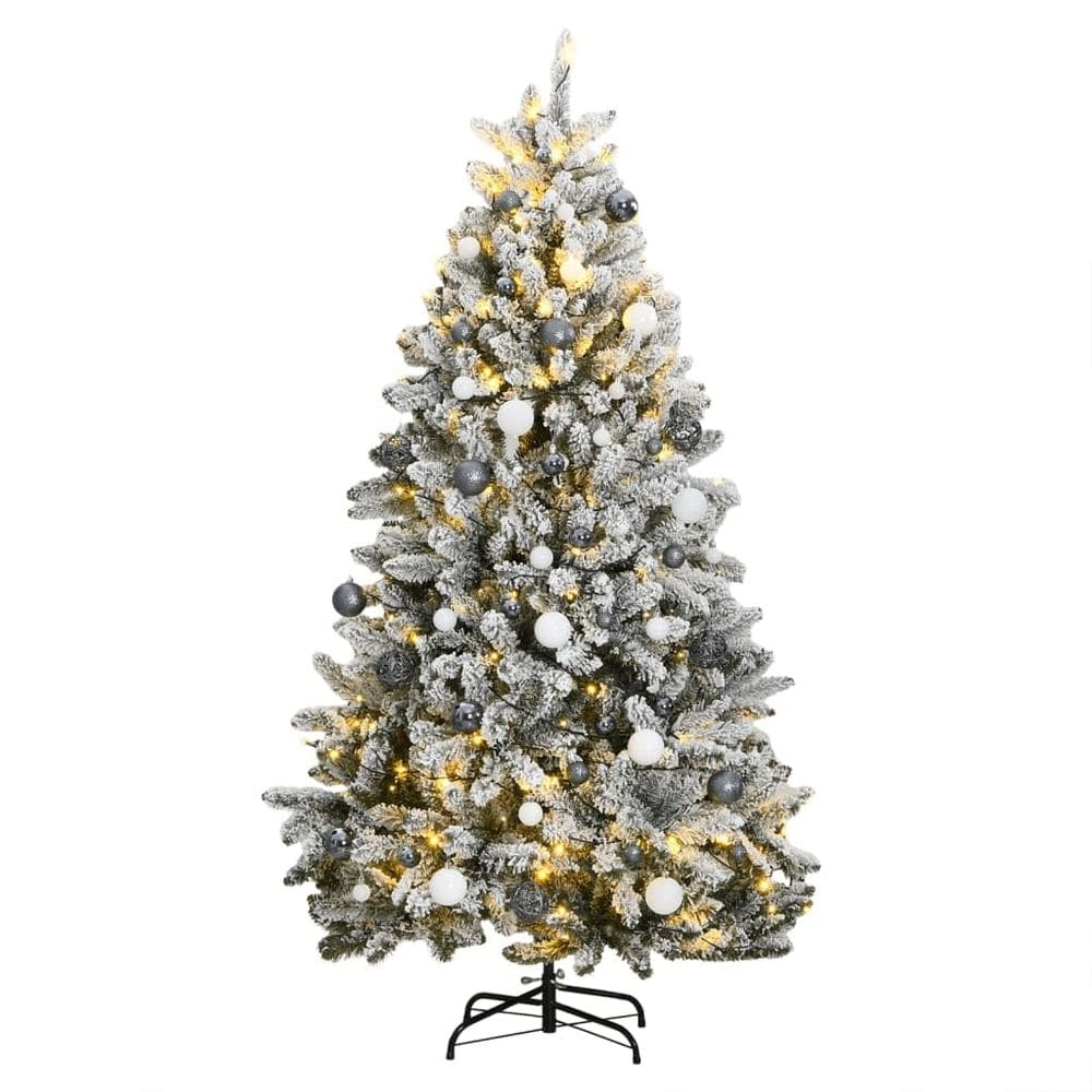 Árvore de Natal vidaXL Artificial 210 cm com 300 LEDs e conjunto de bolas