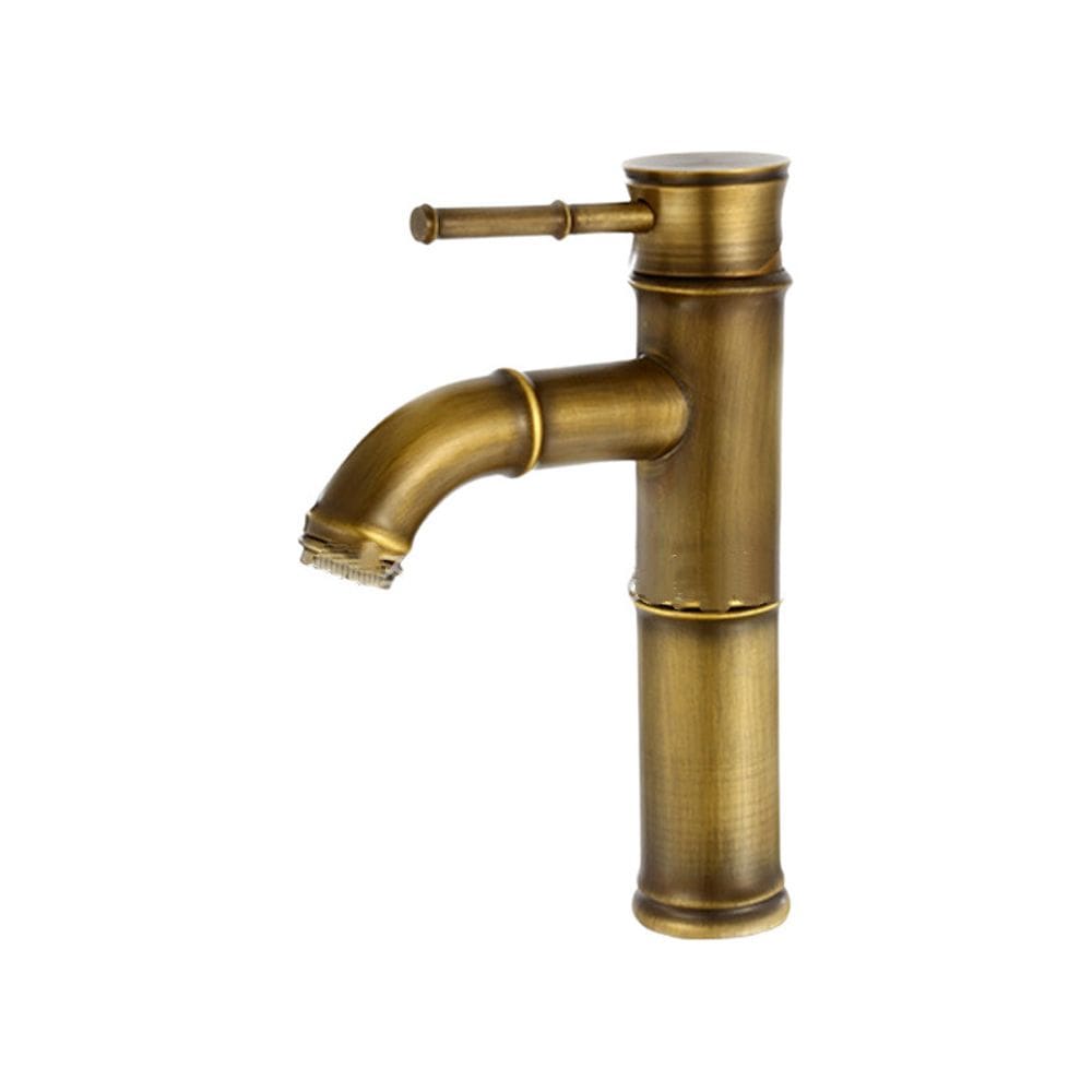 Torneira de bambu, cobre, estilo antigo para pia