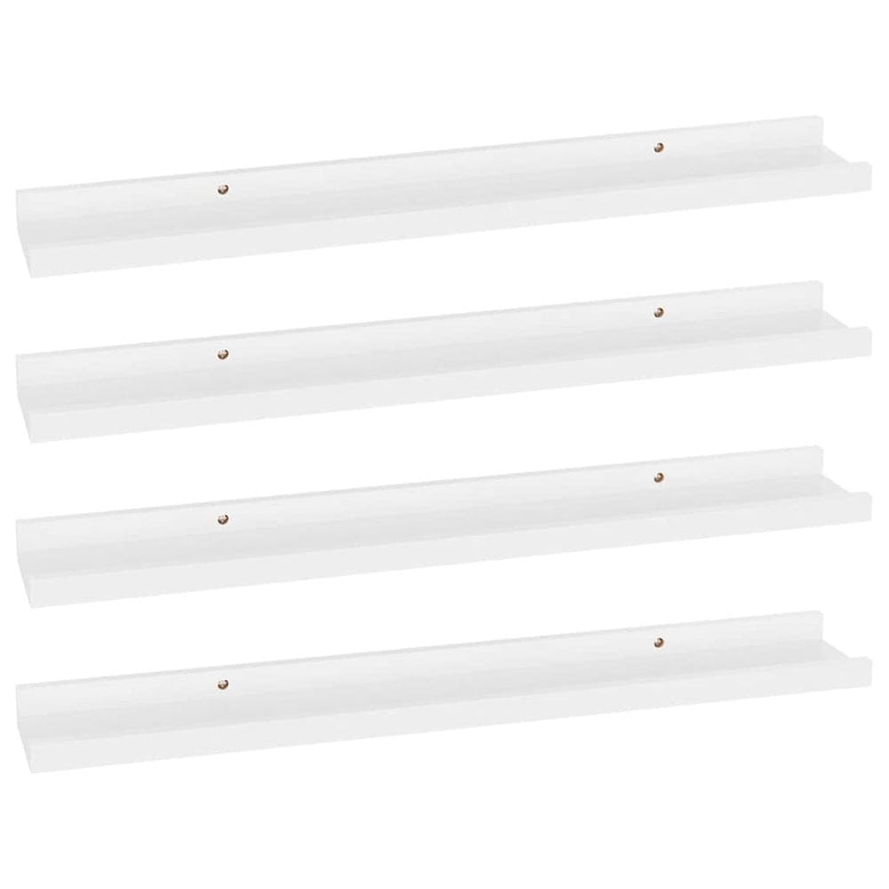 Prateleiras montadas na parede VidaXL, conjunto de 4 MDF branco de 60x9x3cm