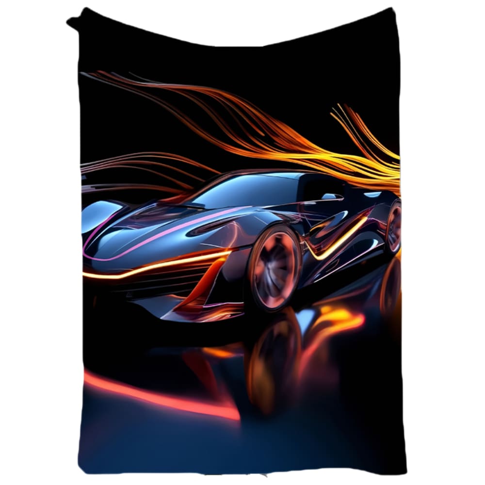 Cobertor SANMUU, flanela macia, estampa misteriosa de carros esportivos