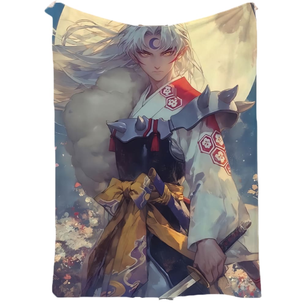 Cobertor SANMUU de flanela macia Sesshoumaru com estampa lunar