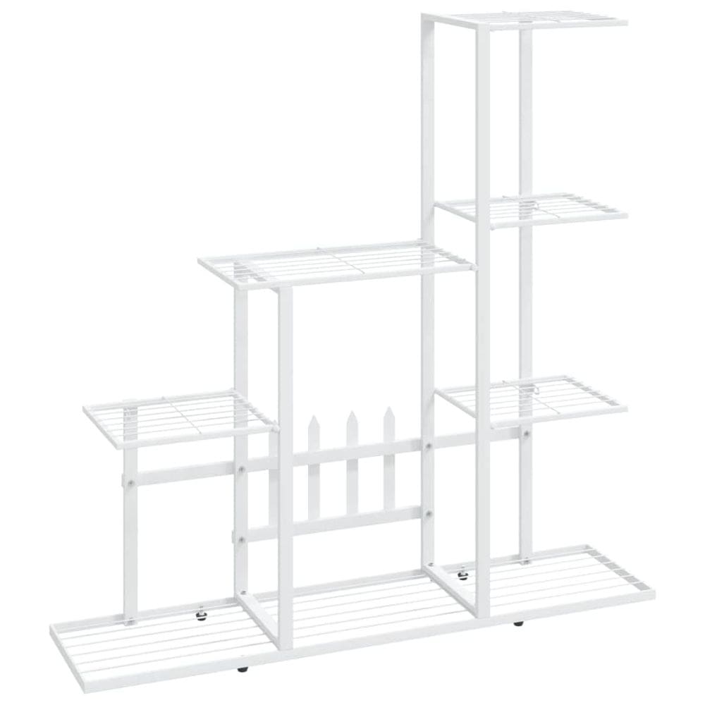 Suporte de flores vidaXL White Metal Plant Rack Home Garden