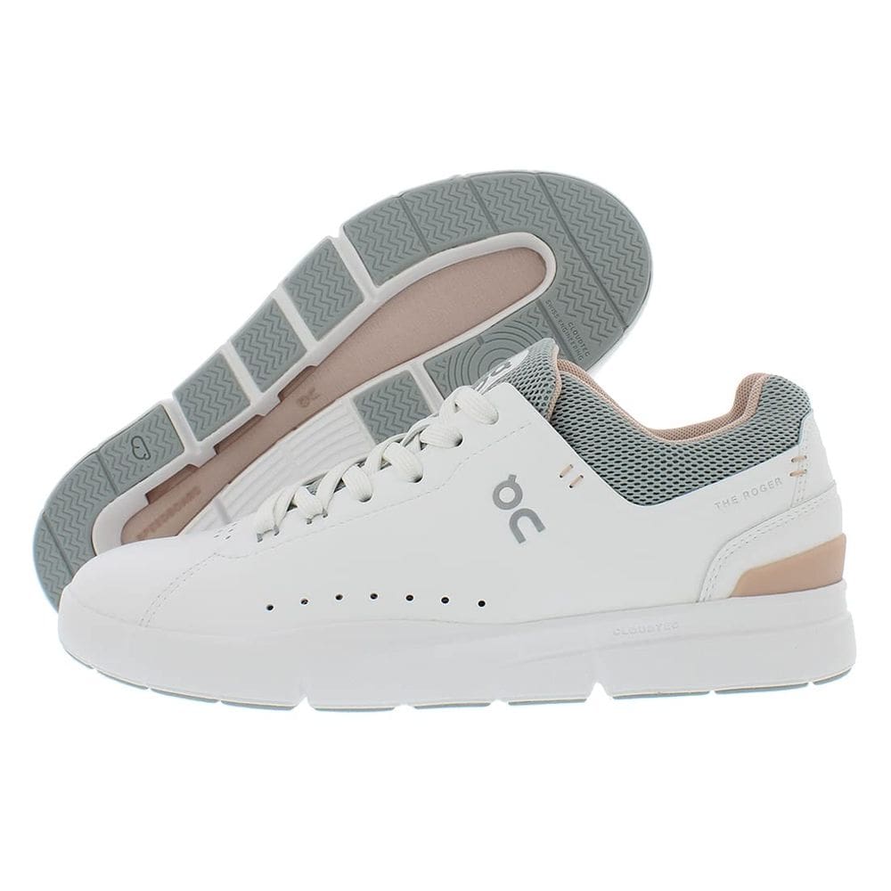 Tênis femininos On The Roger Advantage brancos/rosa, tamanho 8US