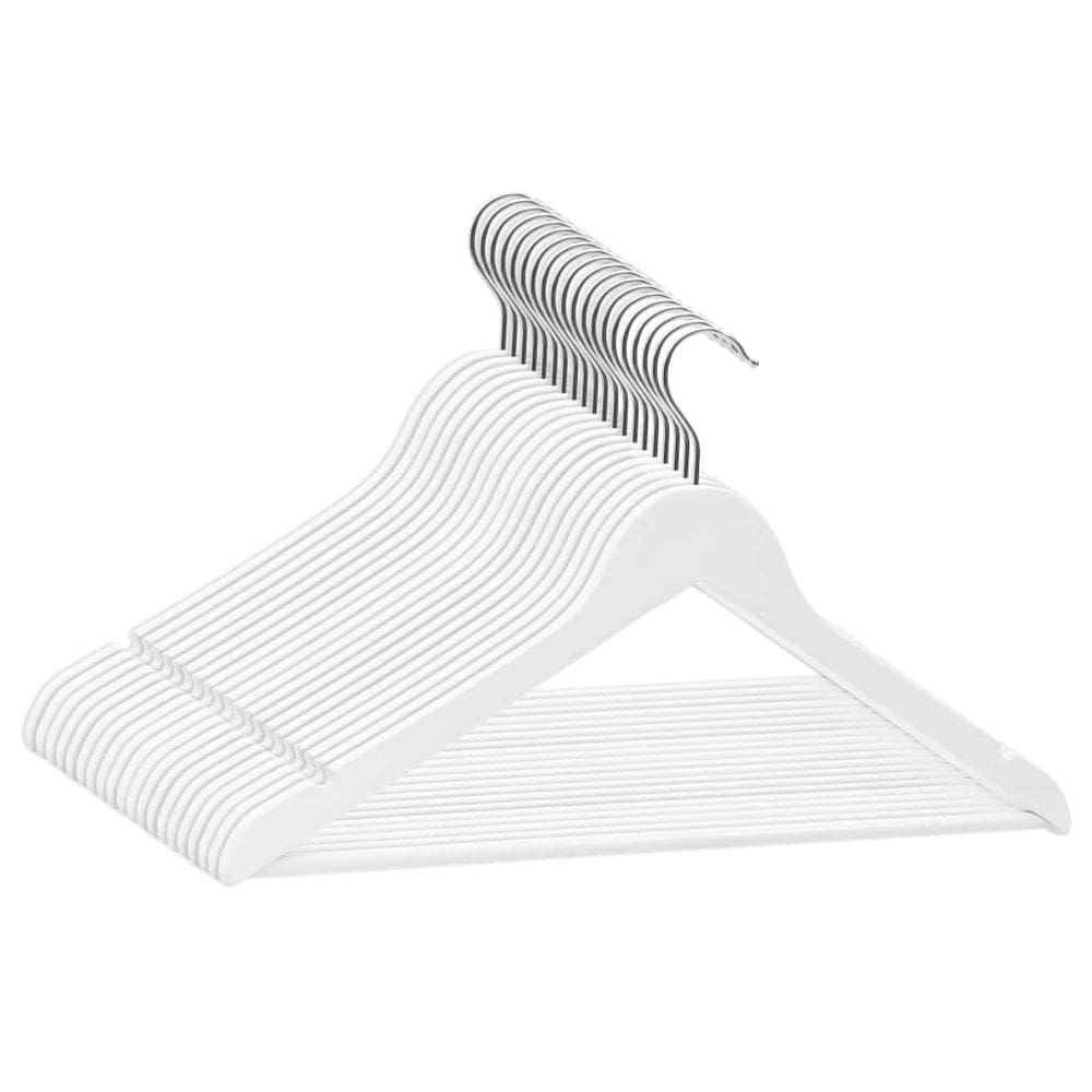 Conjunto de cabides de roupas vidaXL Hardwood, 20 peças, antiderrapante, branco