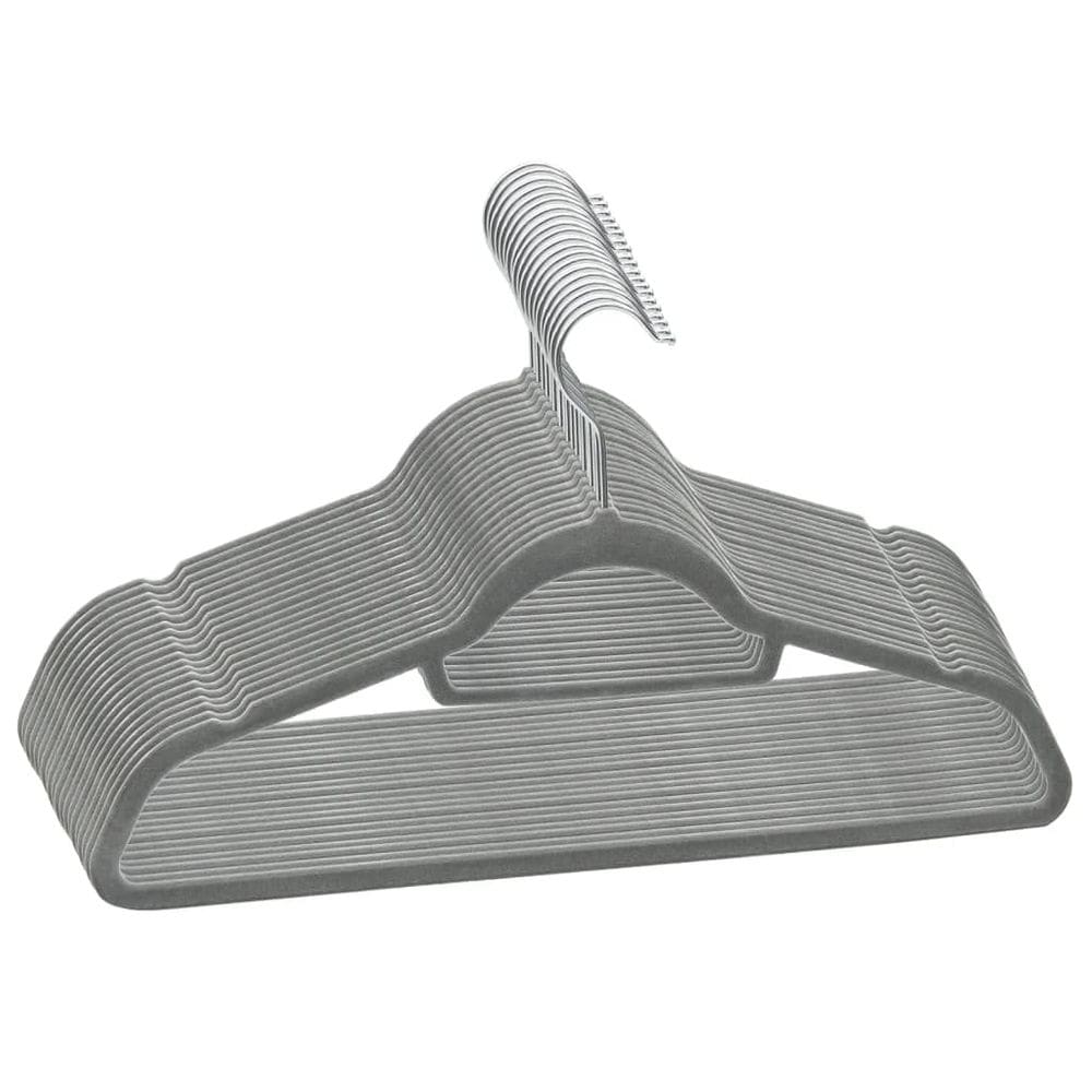 Conjunto de 20 peças de cabides vidaXL revestidos de veludo cinza