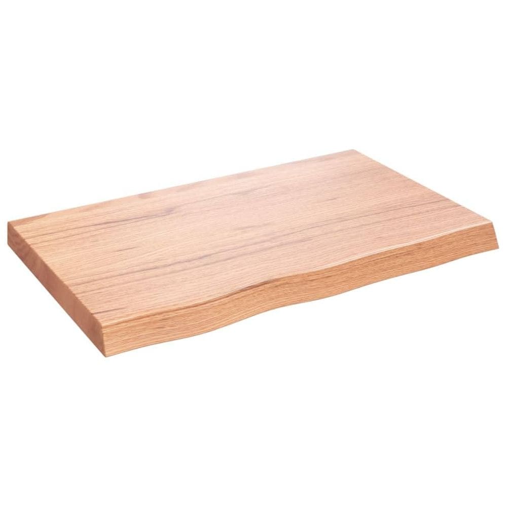 Tampo de mesa VidaXL em madeira maciça de carvalho tratada com castanho claro 80-120 cm