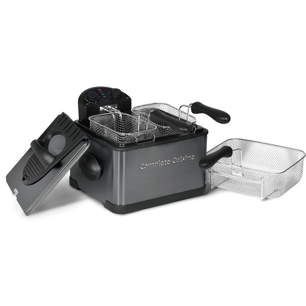Fritadeira elétrica Complete Cuisine 4L com 3 cestos, preta