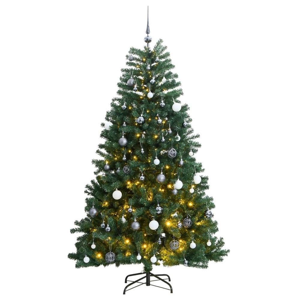 Árvore de Natal artificial vidaXL com luzes LED de 1,2 m