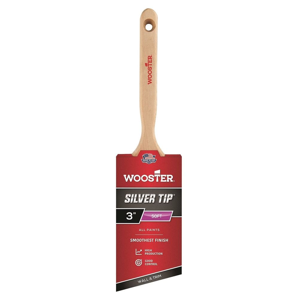 Pincel Wooster Brush 5221-3 Tip Angle Sash 7,5 cm branco/prata