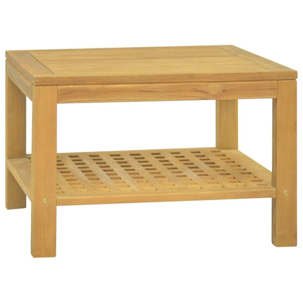 Mesa de café vidaXL em madeira maciça de teca 60x60x40cm com armazenamento