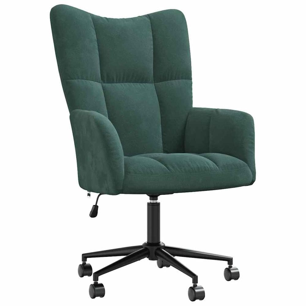 Cadeira relaxante vidaXL Modern Style Dark Green Velvet