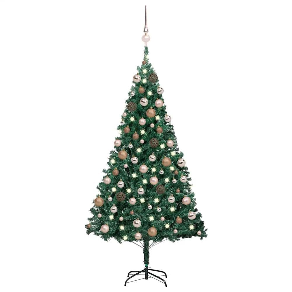 Árvore de Natal artificial vidaXL 150cm com LEDs e conjunto de bolas