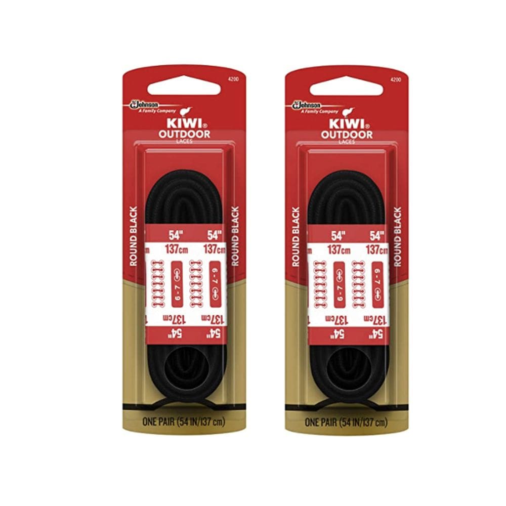 Cadarços Kiwi Outdoor Round Black 47mL - pacote com 2