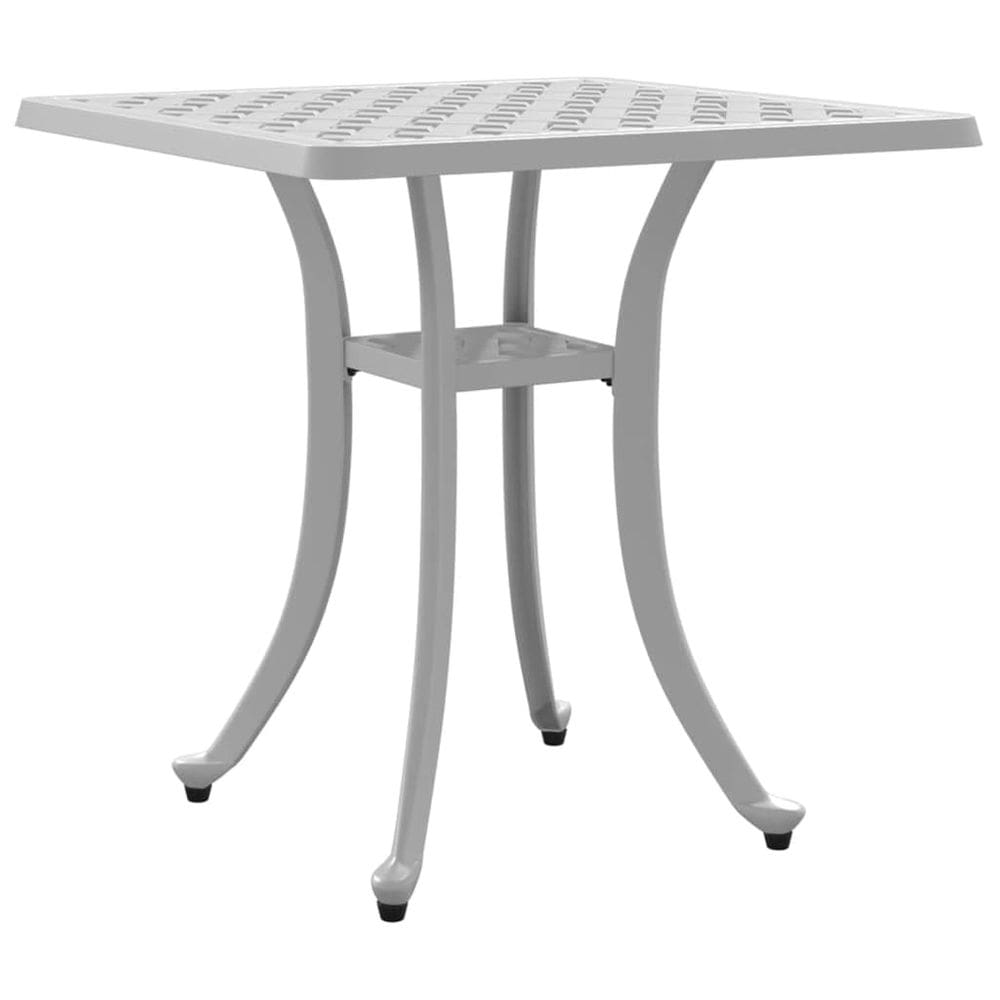Mesa de pátio VidaXL Alumínio fundido branco 53x53cm interna/externa