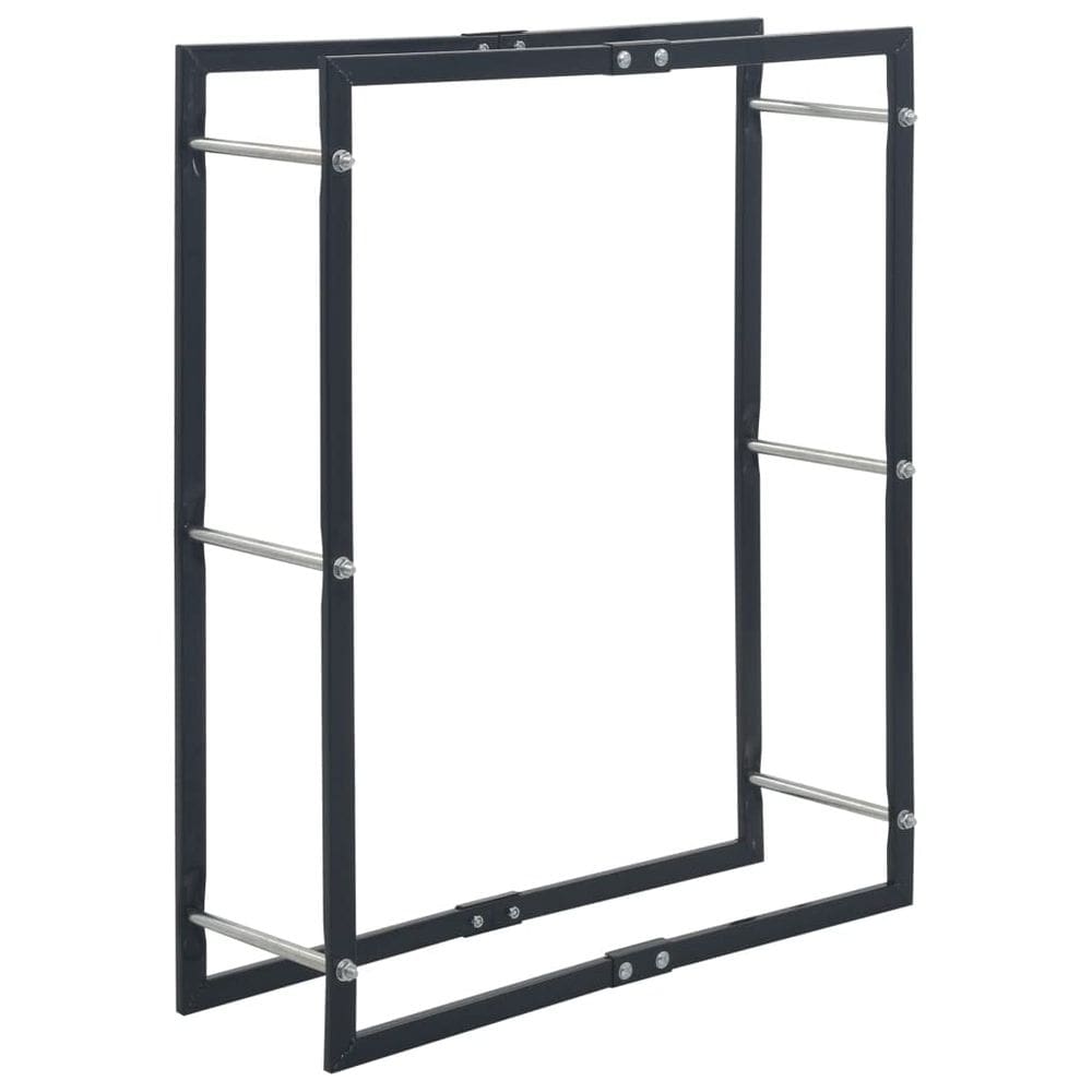 Prateleira para lenha VidaXL Black Steel 80x25x100cm