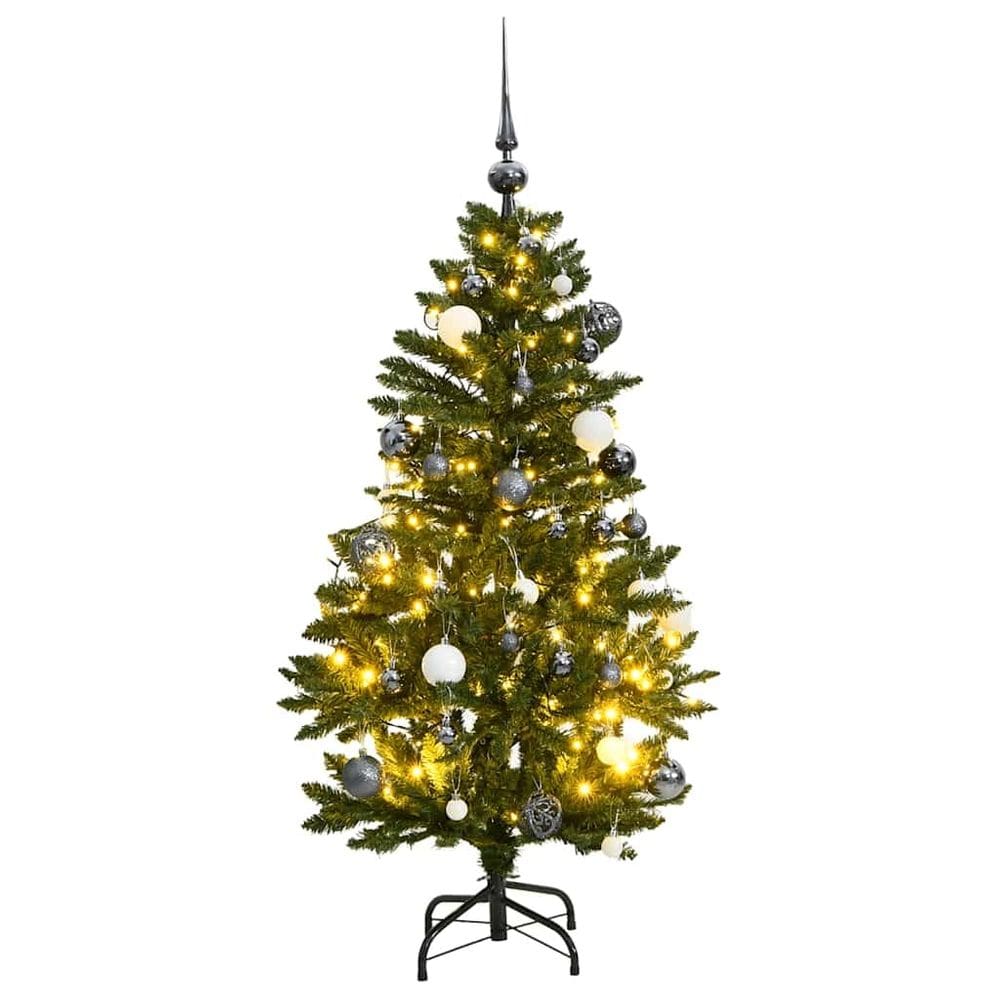 Árvore de Natal artificial vidaXL 150 LEDs com conjunto de bolas de Natal