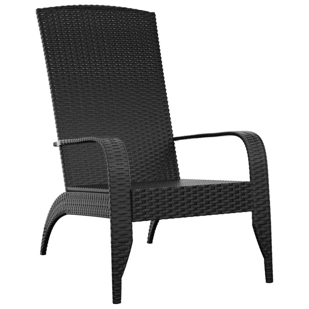 Cadeira Garden Adirondack VidaXL Patio Black Poly Rattan