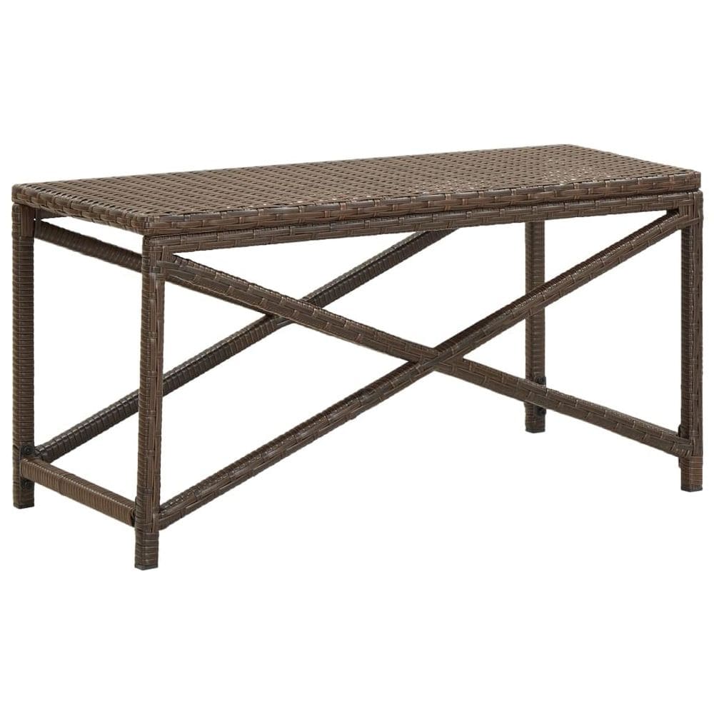 Banco de jardim vidaXL Poly Rattan Brown 80x40x43 cm