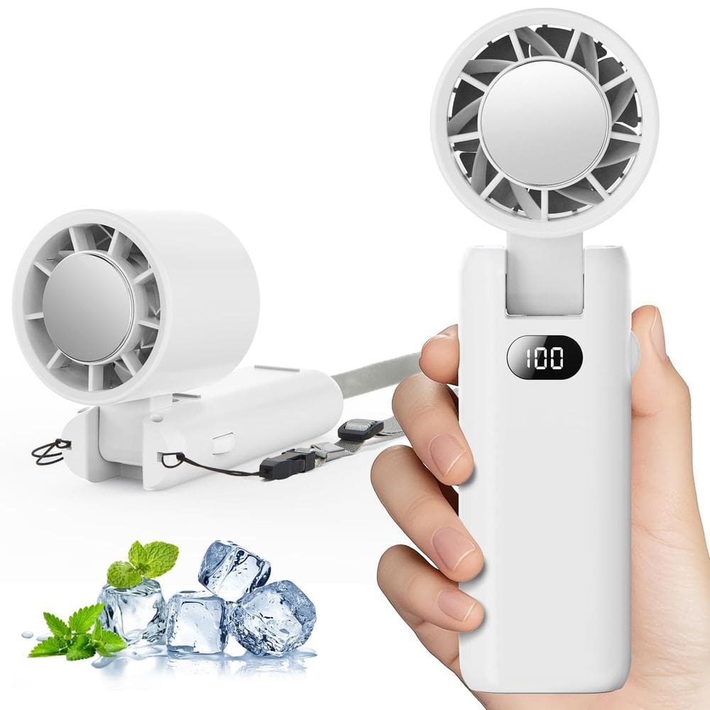 Ventilador Portátil Cemobene 12500RPM Turbo 100 Speed 3600mAh Branco