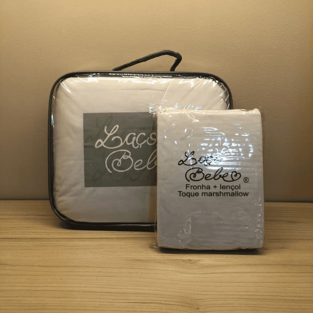 Kit Marshmallow Bege - Edredom + Jogo de Lençol e Fronha - Laço Bebê