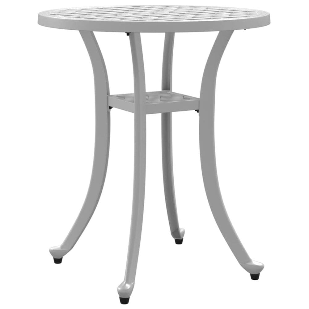 Mesa de exterior VidaXL em alumínio fundido branco redonda 48x53cm