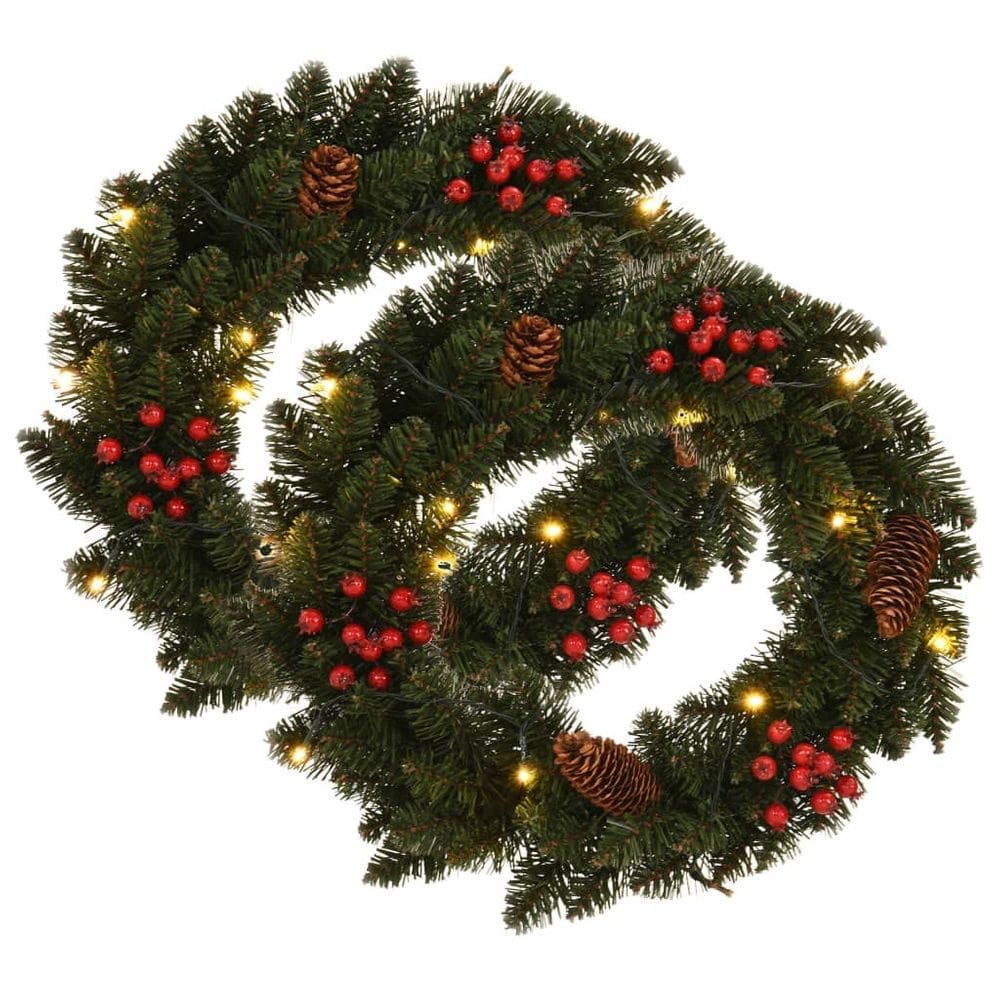 Guirlandas de Natal VidaXL 2 peças com decoração verde 45cm