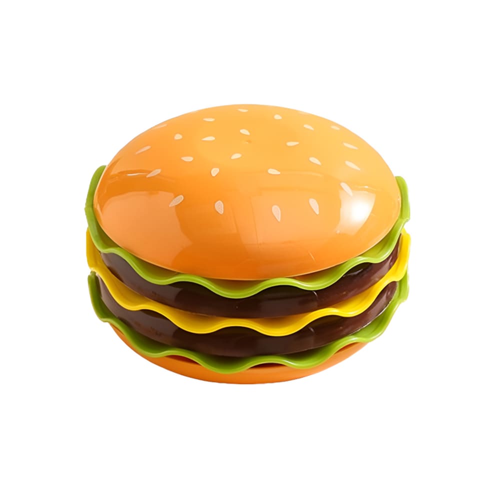 Conjunto de louças em forma de hambúrguer de 7 peças de plástico PP de qualidade alimentar