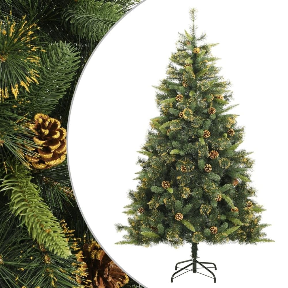 Árvore de Natal vidaXL 180 cm com dobradiça artificial com suporte verde